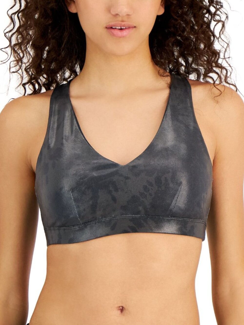 Ideology Womens Activewear Spiral Strappy Back Low Impact Sports Bra